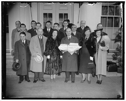 Boston group at White House with (James) "Roosevelt for Governor" petition