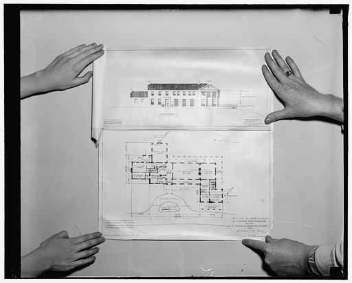 Proposed "summer" palace for Philippine high commissioner. Washington, D.C., April 21. An architect's drawing of the proposed $250,000 "Summer" palace for the U.S. High Commissioner of the Philippines sought by Paul McNutt. The regular residence would be larger that the White House, 4/21/38