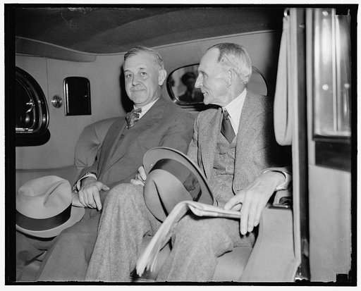 Jay G. Hayden, Detroit newspaperman & Henry Ford at White House, 4/28/38