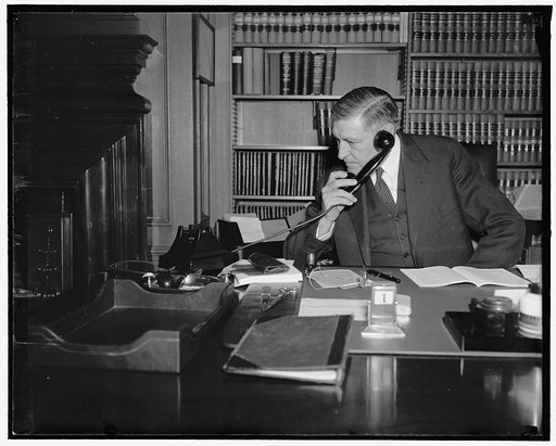Reaches 63rd milestone. Washington, D.C., May 2. Associate Supreme Court Justice Owen J. Roberts celebrated his 63rd birthday today by following his usual routine. He sat on the bench for the court's Monday descions and also listened to arguments if two cases. He is shown at his desk shortly after h