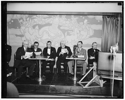 Group of speakers at "Cavalcade of Labor" Broadcast, 4/27/38
