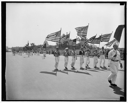 Washington, D.C., May 7. Schoolboy patrols from all over the eastern seabord staged their annual safety parade down Constitution Ave. today, Pennsylvania with 1500 youngsters, had the largest delegation in the parade, 5/7/38