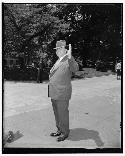C.I.O. Chief luncheon guest of president Washington, D.C., May 20. John L. Lewis, C.I.O. Head, arriving at the White House today where he was a luncheon guest of President Roosevelt. While the chief executive said Lewis did not come to the White House to confer on political matters, significance, ho