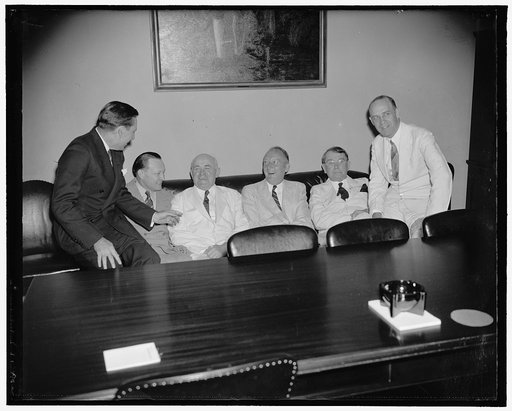 Native Alabamans in Congress hold reunion as adjournment draws near. Washington, D.C., June 15. It seemed to be Alabama day at the Capitol today as Congress neared adjournment. No less than six senators, joined by Associate Justice Hugo L. Black, all born in 'Bama, gathered for an impromptu reunion 