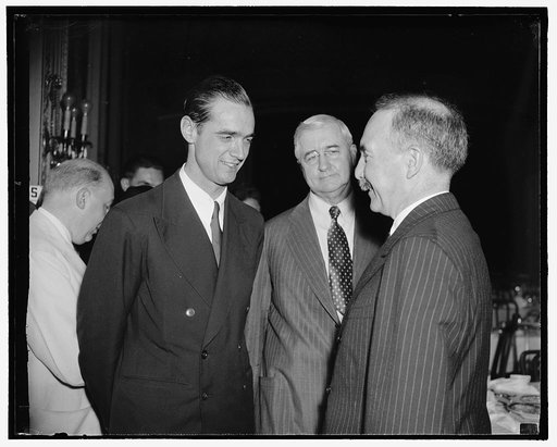 L to R: Howard Hughes, Jesse Jones, Rene St. Quentin
