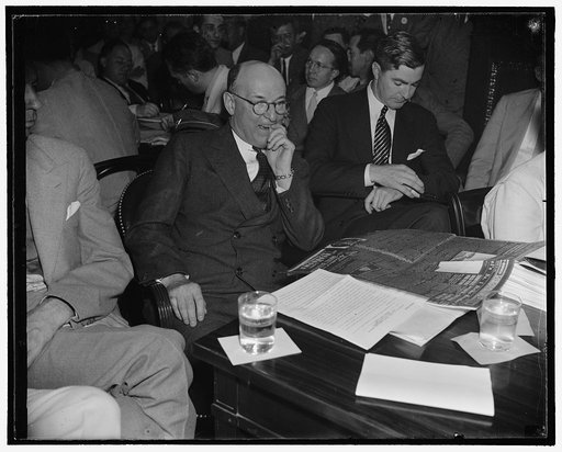 Head of Republic Steel quizzed by Senate Civil Liberties Committee. Washington, D.C., Aug. 11. Tom M. Girdler; Chairman of the Board of the Republic Steel Corp., as he appeared before the Senate Liberties Committee today, 8/11/38