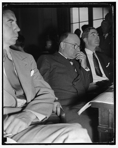 Head of Republic Steel quizzed by Senate Civil Liberties Committee. Washington, D.C., Aug. 11. Tom M. Girdler; Chairman of the Board of the Republic Steel Corp., as he appeared before the Senate Liberties Committee today, 8/11/38