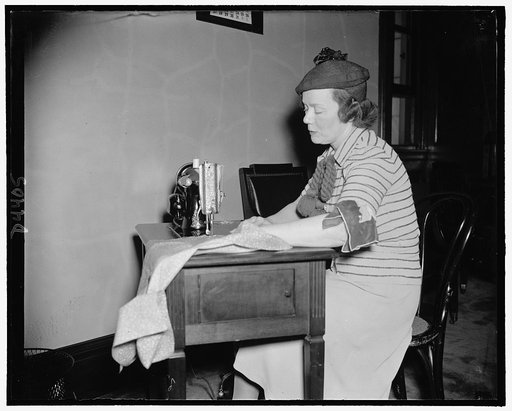Mrs. Allen J. Ellender, wife of Senator from La. doing Red Cross work