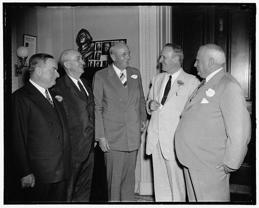 Joe Keenan, with Atty. Gen. Cummings, and grp.