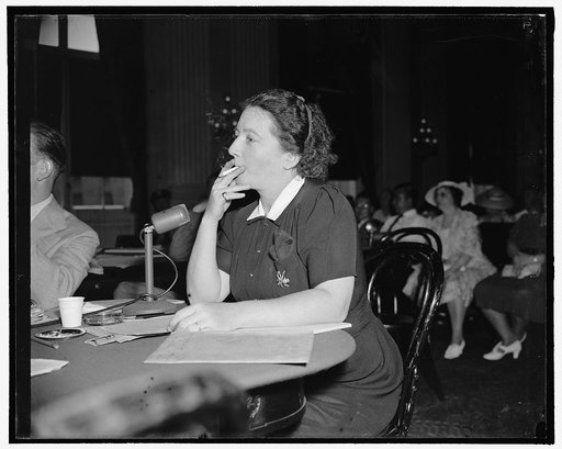 Hazel Huffman, testifying before the Dies Un-American Committee