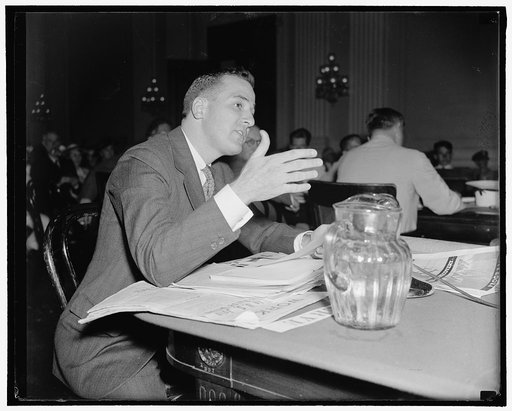 Leo A. Dawson, testifying before the Dies Un-American Committee about communism in the Federal Theatre Project