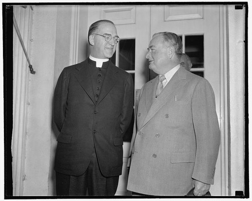 Founder of Boystown visits the White House. Washington, D.C., Oct 13. Father Edward Joseph Flanagan, of Boystown Neb. was a visitor at the White House today. He was introduced to the president by Joseph Keenan, the Assistant to the Attorney General, Boystown, made famous recently by a moving picture