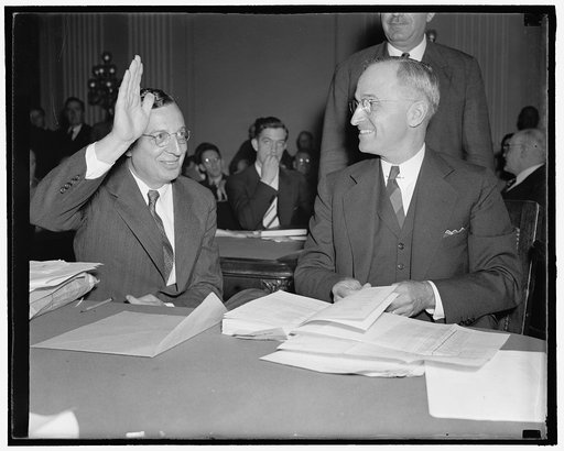 Max Lowenthal, left and Sen. Harry Truman
