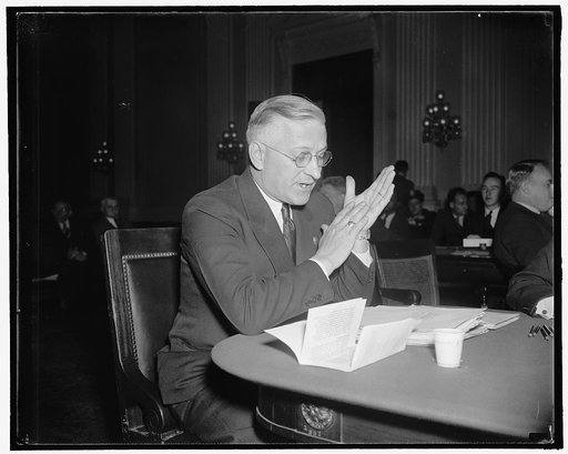 Appears before Dies Committee. Washington, D.C., Oct. 21. Herman Lukrs, Chairman of the Joint Americanism Committee of the American Legion of Flint, Mich. who testified to Red activities in the recent strikes in the auto plants of Flint and vicinity, 10/21/38