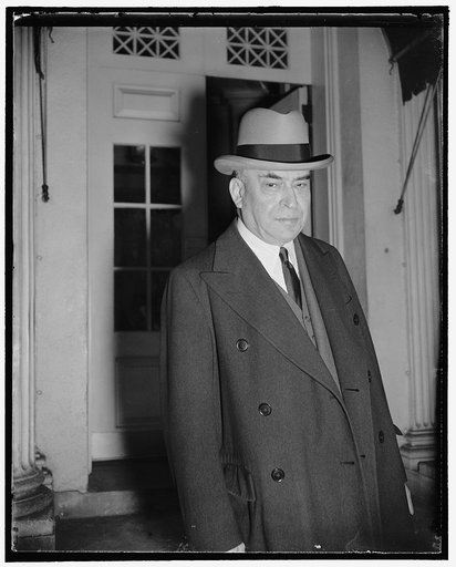 Department store magnate. Washington, D.C., Nov. 1. Louis E. Kirstein, Vice President of William Filene's Sons of Boston, leaving the White House after a call on President Roosevelt today, 11/1/38