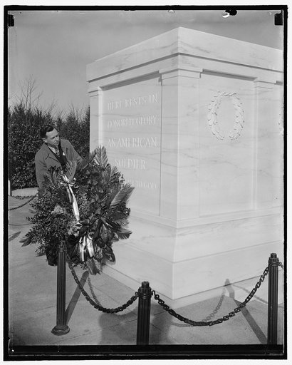 President Willard Carin, Cinn. Ohio of Florists Telegraph Delivery Assn., Inc., at Arlington, 11/9/38