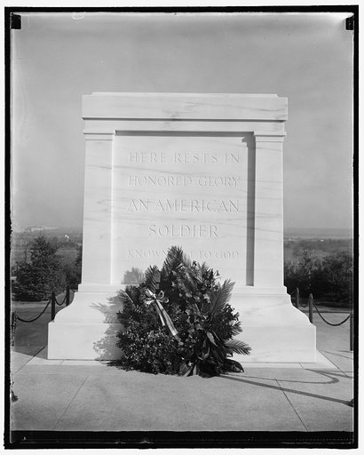 Wreath placed by Willard Carin at Arlington, 11/9/38