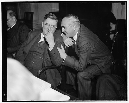 Michigan Senator. Washington, D.C., Nov. 18. Senator Arthur M. Vandenberg Republican of Michigan, pictured as he listened to testimony today before the House Committee Investigating Un-American Activities