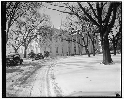 Washington experiences first snow storm of winter. Washington, D.C., Nov. 25. Washington was digging itself out of 8 inches of snow today - the first snow storm of this winter. This scene was made at the White House