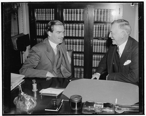 Eden renews friendship with Senator Pittman. Washington, D.C., Dec. 14. Anthony Eden today called upon Senator Key Pittman, Chairman of the Senate Foreign Affairs Committee, at his office in the Capitol. Both men declined to discuss their talk, saying that the 45-minute period was 'friendly talk' an