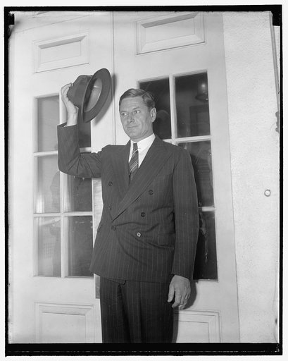 White House caller. Washington, D.C., Jan. 6. Governor Burnett Maybank of South Carolina, leaving the White House after a call on President Roosevelt today, 1/6/39