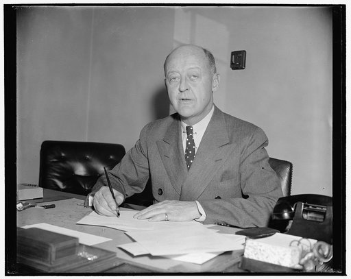 New York Congressman. Washington, D.C., Jan. 9. A new informal picture of Rep. James W. Wadsworth, Republican of New York, 1/9/39