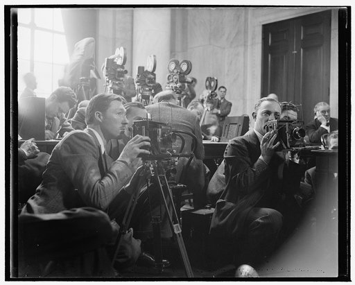 Movies record Frankfurter's appearance before Senate committee. Washington, D.C., Jan. 12. Movie and still cameras were set at all angles in the Senate Judiciary Subcommittee hearing room to record for the nation the appearance of Felix Frankfurter, who made himself available to answer questions as 