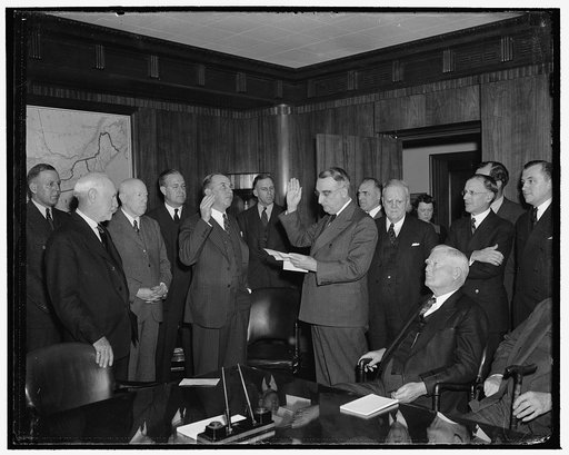 Frank Hancock taking oath as member of H.O.L.B.B.