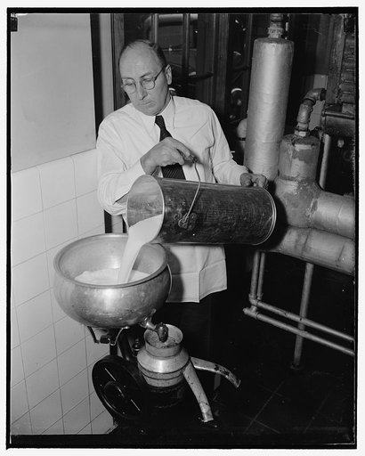 Method for preserving cream. To remove the salt, the cream is diluted with fresh skim milk and run through a cream separator. The salt is removed with the skim milk, leaving the cream free of salt, 1/26/39