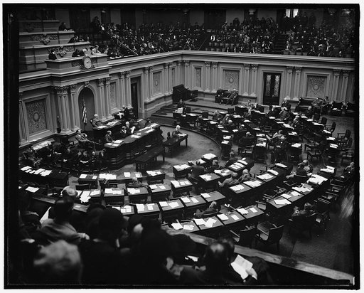 Gen'l. view of Senate in session hearing Hopkins Confirmation, 1/20/39