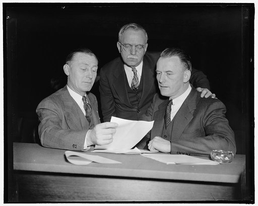Townsend bill plan dishonest sponsor tells house committee. Washington, D.C., Feb. 2. Rep. Harry Sheppard, left, democrat of California, today told the House Ways and Means Committee he was 'washed up' with the Townsend Old-Age Pension Organization because he did not believe it was functioning on an