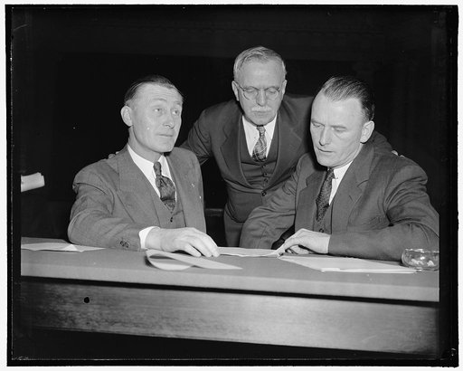 Townsend bill plan dishonest sponsor tells house committee. Washington, D.C., Feb. 2. Rep. Harry Sheppard, left, democrat of California, today told the House Ways and Means Committee he was 'washed up' with the Townsend Old-Age Pension Organization because he did not believe it was functioning on an