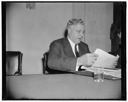 Rail Co.-trustee protests Amlie nomination. Washington, D.C., Feb. 7. Luther M. Walter, Co-Trustee of the Chicago Great Western Railroad, appearing as a private lawyer against the nomination of Thomas R. Amlie to membership in the ICC by the President. He read excerpts from Amlie's book, 'the Forgot