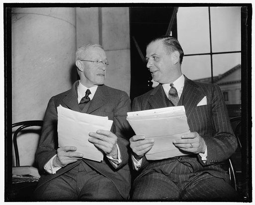 R to L: Charles Edward Judson, Asst. Secty. of N.Y. Life & Hubert S. Smith, Mutual Life lawyer, monopoly witnesses