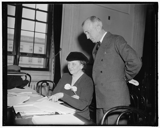 Secretary of Labor Frances Perkins with unidentified
