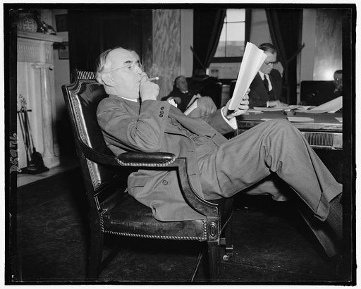 Sen. Arthur M. Vandenberg, Republican of Michigan, relaxing, March 1939