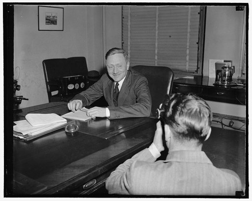 Named to Supreme Court. Washington, D.C., March 20. William O. Douglas, at 40 year-old Chairman of the Securities and Exchange Commission, was today nominated to the Supreme Court Bench by President Roosevelt. This picture of Douglas, who will succeed Justice Brandeis, resigned, was made today short