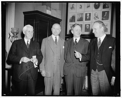 Douglas talks to chairman of committee which o.k.'d him this morning. Washington, D.C., March 27. Supreme Court Appointee William O. Douglas visited when it met and speedily passed upon his nomination for membership in the high tribunal. He is show here with Chairman Henry Ashurst. 3-27-39
