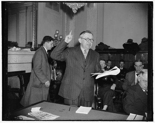 Hayes office General Counsel protests Neely Bill to regulate movie sales. Washington, D.C., April 3. Charles C. Pettijohn, general counsel for the Hayes office, movieland's self-censoring group, was on of the first witnesses before the Senate Interstate Commerce Subcommittee which heard actor Robert