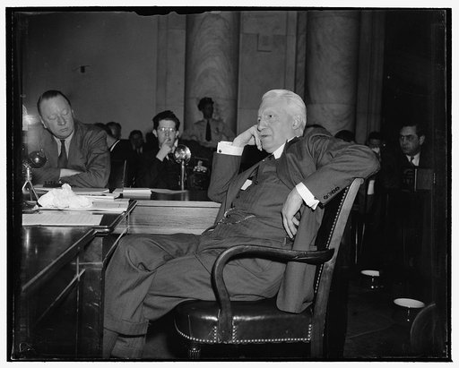 Former Secretary of State warns Senate against broad presidential discretion in foreign affairs. Washington, D.C., May 4. Appearing before the Senate Foreign Relations Committee today, Bainbridge Colby, Secretary of State in President Wilson's cabinet, warned against broad presidential discretion in