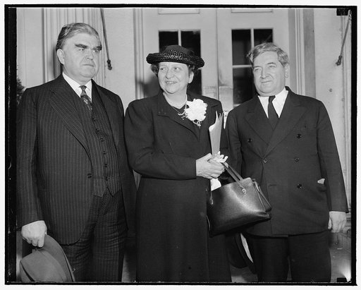Labor Department and CIO at President's coal dispute conference. Washington, D.C., May 9. As the two month old labor dispute of the coal fields moved from New York to the National Capitol today, when the president made a move to settle the differences in the role of mediator, John L. Lewis, Presiden