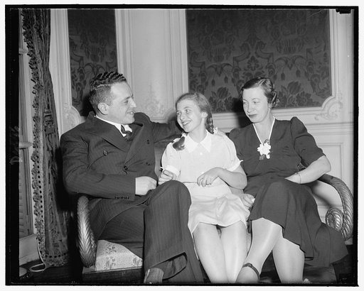 New Soviet Ambassador Constantine Alexandrovitch Oumansky & his wife & daughter, Nina Constantina. He was formerly Charge d'Affaires & succeeds Alexander Troyanovsky