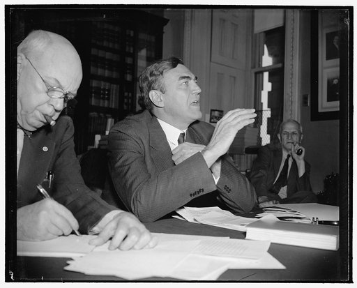 New York Solon. Washington, D.C., May 12. Rep. Hamilton Fish, republican of New York, today urged Senate approval of his proposal to conduct a referendum on the question of draft of man power in the event of war. Fish said he believed such a referendum could be conducted without a constitutional ame