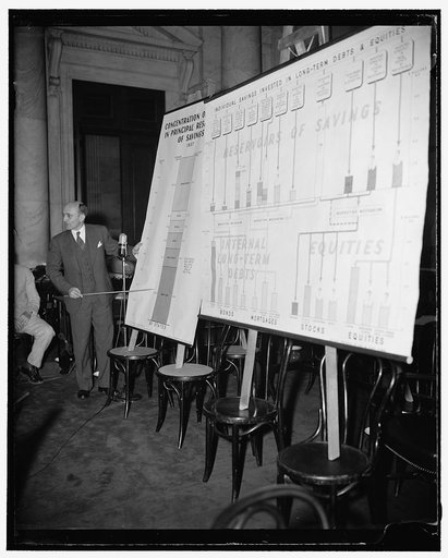 Monopoly Committee learns that five states hold 67 percent of U.S. savings. Washington, D.C., May 23. Dr. Donald Davenport, special economic consultant for the S.E.C., told the Monopoly Committee yesterday, with the aid of large charts, that New York, New Jersey, Massachusetts, Pennsylvania, and Con
