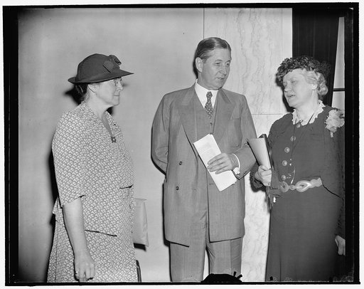 Washington, D.C. June 26. Miss Katherine [i.e. Katharine] Lenroot, head of the Children's Bureau, and her assistant, Dr. Martha M. Eliot, today asked the Senate Finance Committee in executive session for increased grants for child and maternal welfare assistance. They testified in favor amendments s
