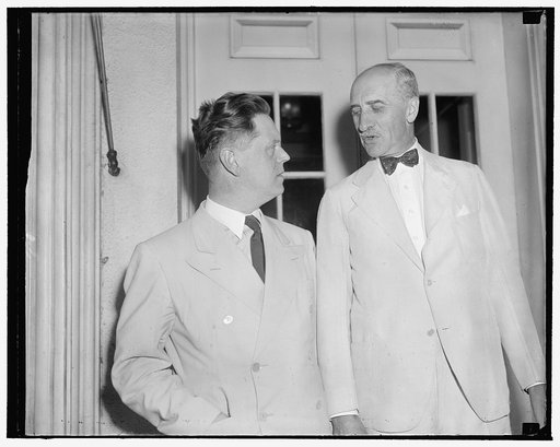 Belgian diplomats call on President. Washington, D.C., June 14. Albert De Vleeschawer, Minister of Belgian colonies, and Count Robert Van der Straten-Ponthoz, Ambassador to the U.S. from Belgium who called upon the President today