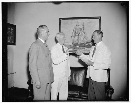 New Chief of Bureau of Navigation sworn in. Washington, D.C., June 15. Rear Admiral Chester W. Nimitz today assumed duties as Chief of the Bureau of Navigation, relieving Rear Admiral J.O. Richardson who was ordered to duty with the rank of Admiral as Commander, Battle Force, U.S. Fleet, to assume t