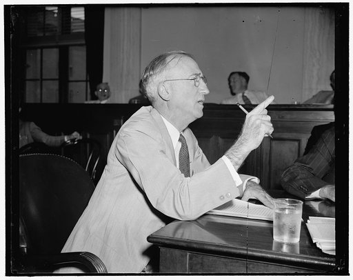 Washington, D.C., June 15. Senator James F. Byrnes, Dem., S.C., photographed today as he addressed the Senate Finance Committee