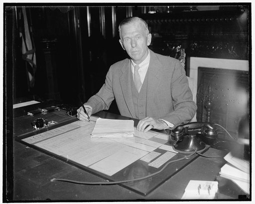 Acting chief of the Army George C. Marschll in his office