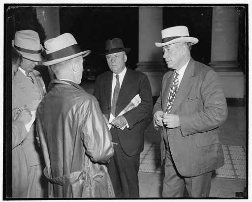 Congressional leaders confer with President on Neutrality Bill. Washington, D.C., July 5. President Roosevelt today called in majority leaders of the House and Senate to urge them to throw out the arms embargo clause of the Neutrality Bill which passed the House last week. The president's new propos